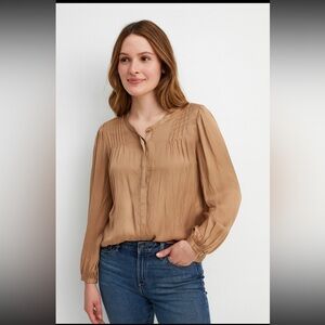 J. Crew Gold Silk Like Layering Blouse